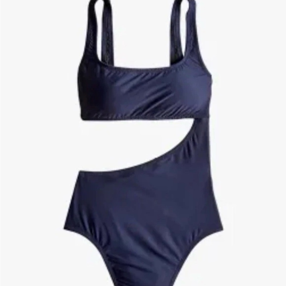 J. Crew navy cutout one piece